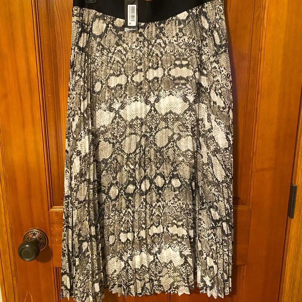 Snake print midi skirt
